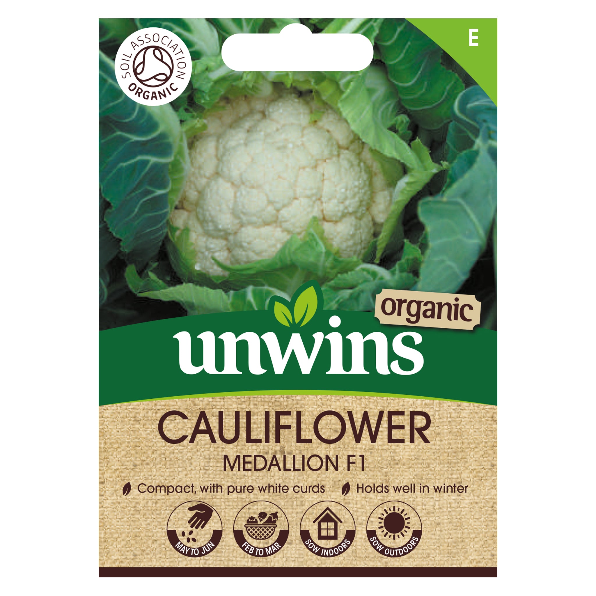 Unwins Organic Cauliflower Medallion F1 Seeds