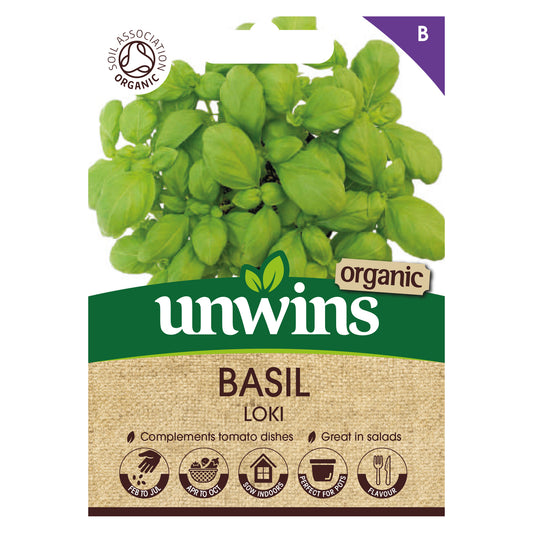 Unwins Organic Basil Loki Seeds Front