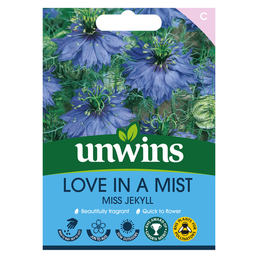 Unwins Love In A Mist Miss Jekyll Seeds front