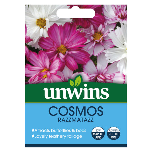 Unwins Cosmos Razzmatazz Seeds front of pack