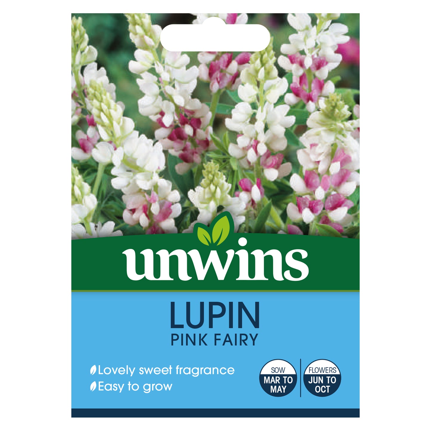 Unwins Lupin Pink Fairy Seeds front of pack