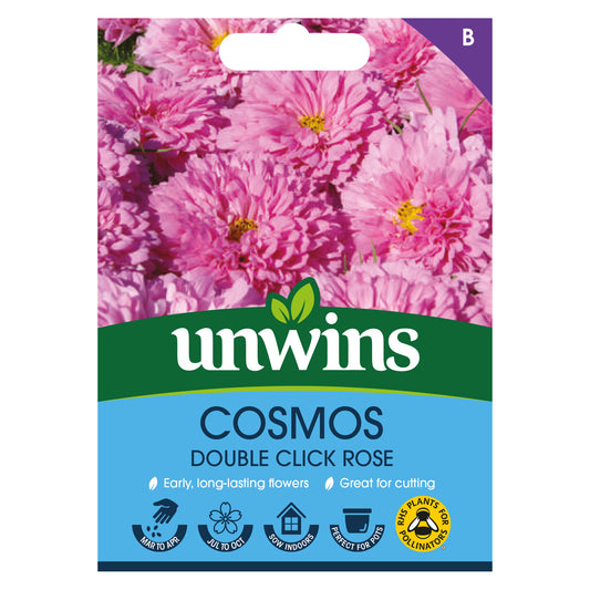 Unwins Cosmos Double Click Rose Seeds Front