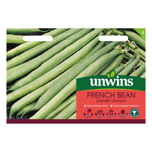 Unwins Dwarf French Bean Stanley Seeds front of pack