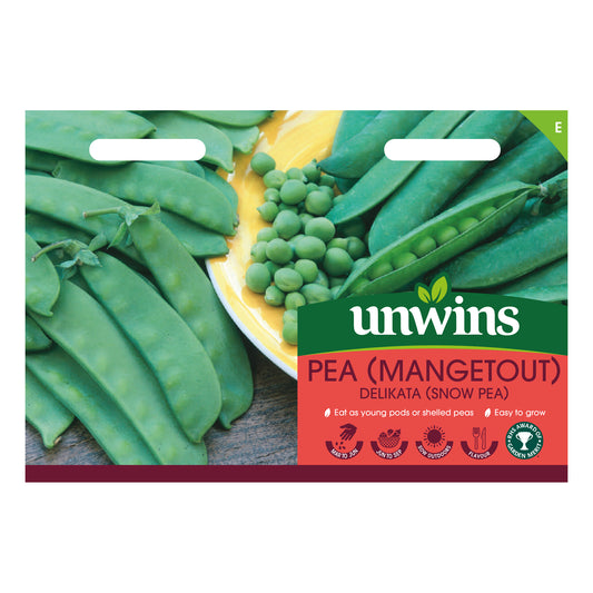 Unwins Mangetout Snow Pea Delikata Seeds front